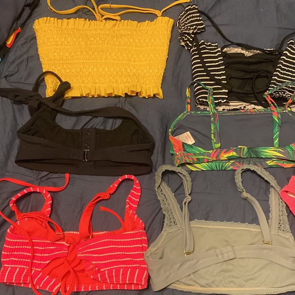 Huge Swimsuit Bikini Top lot sz XS S teen young adult small black pink - Picture 4 of 11